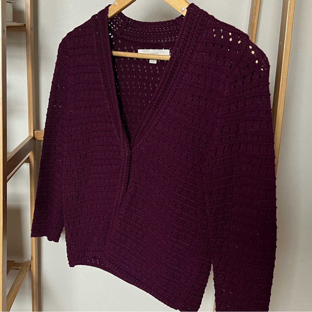 Damson Knit Cardigan Loft